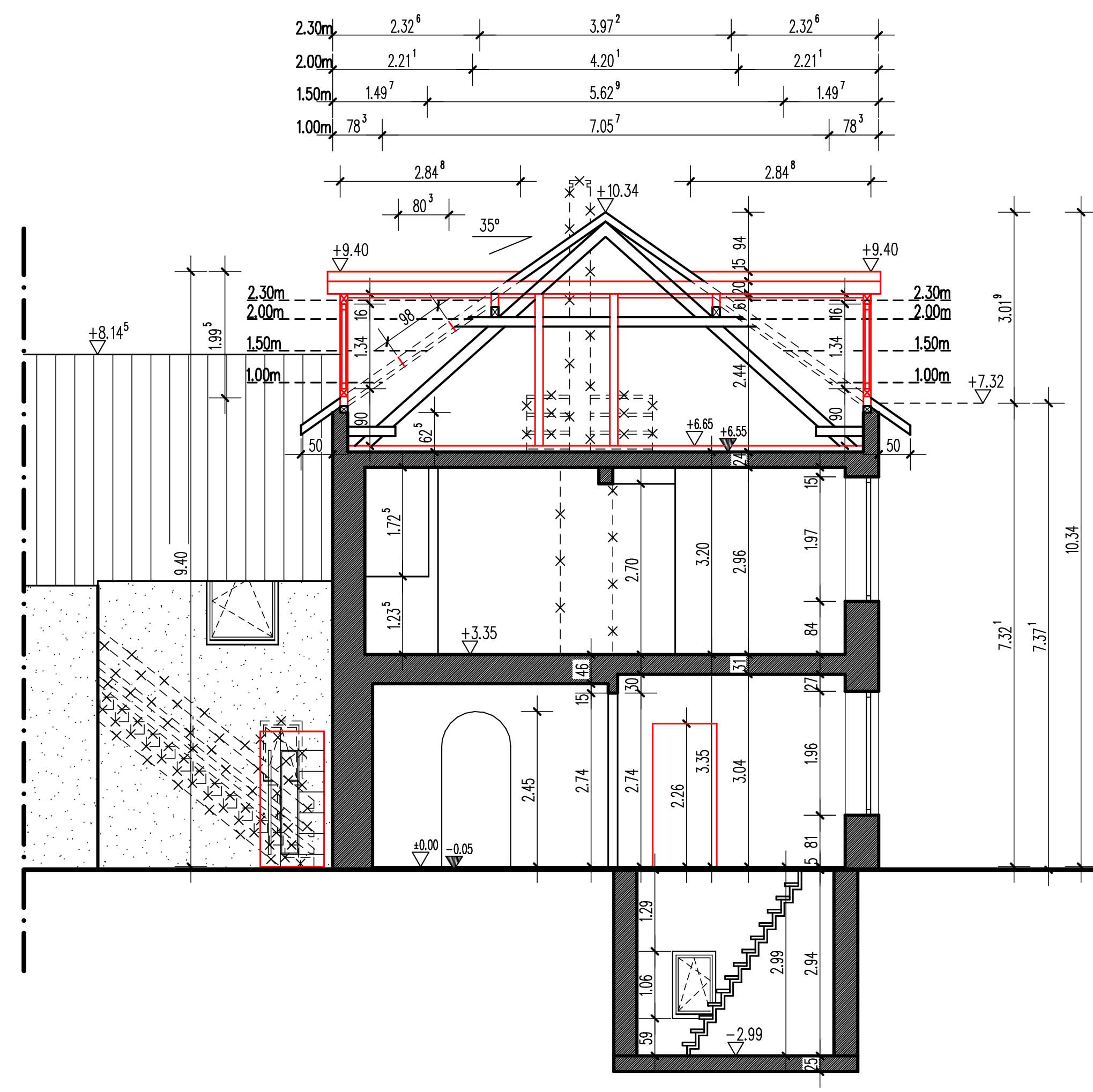 CAD-Ansicht A-A Bestandsplan
